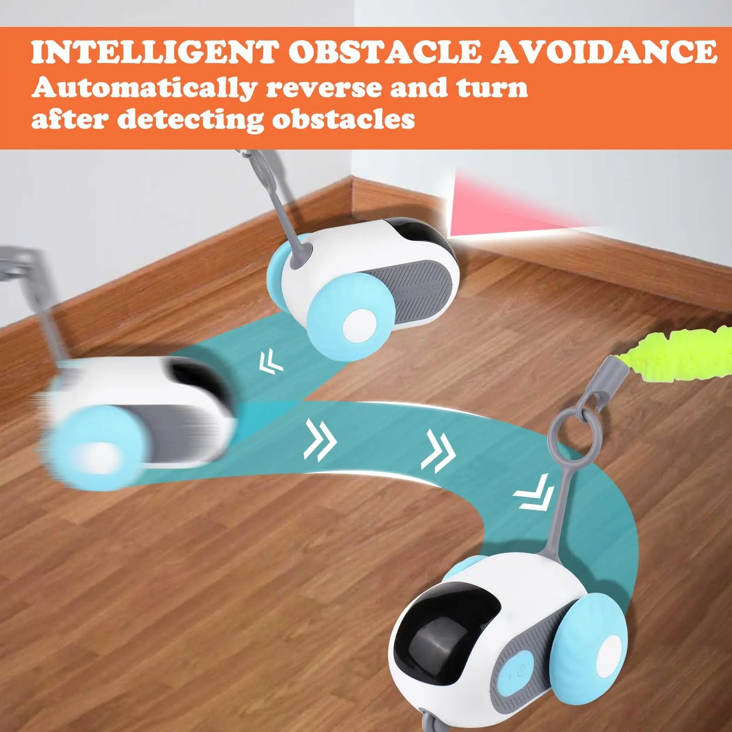 Smart Remote Control Cat Toy Car,  rc Interactive Cat Toy Self Play Rolling Automatic Moving for Indoor Cats Whisker Fun Cat Toy