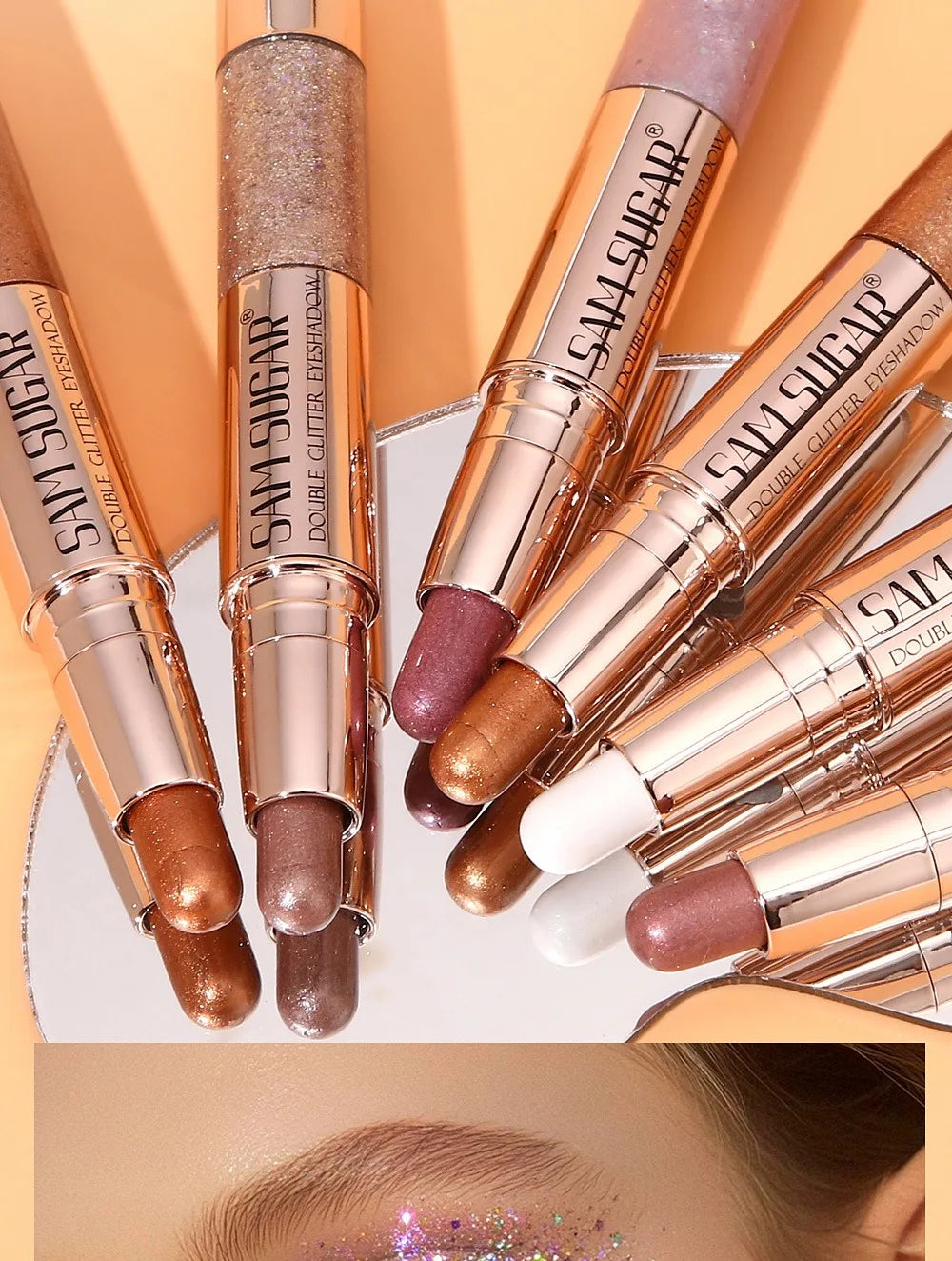 Double Head Liquid Eyeshadow Pearl Eye Shadow Contour Lying Silkworm Pen Sparking Waterproof Long Lasting Party Eye Makeup Tools