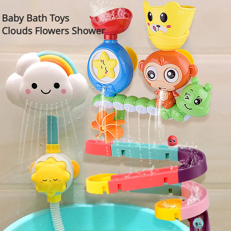 Baby Bath Toys Bathing Cute Swimming Water Spraying Clouds Flowers Shower Bath Toy Kids Monkey Caterpilla Water Playing Toy