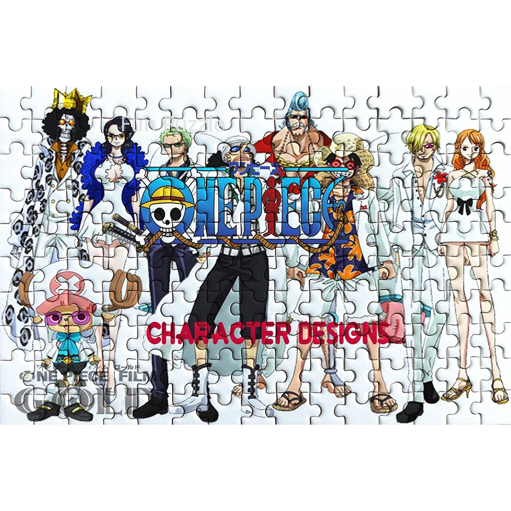 Cartoon Anime 150Pcs Creative DIY Mini Puzzle ONE PIECE Luffy Model Assembled Jigsaw Puzzle Figures Educational Toys Kids Gifts