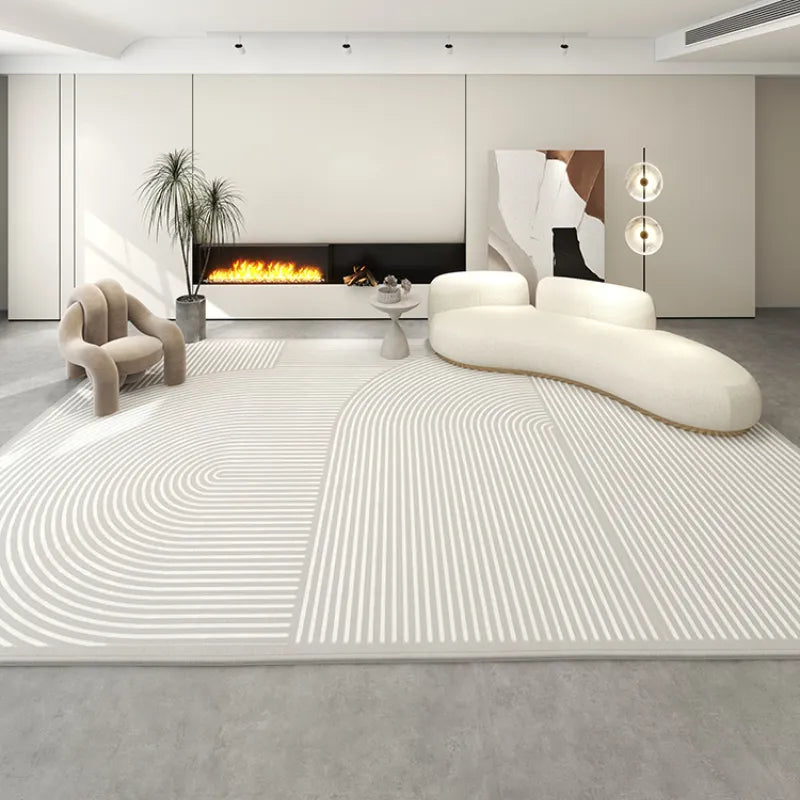 Beige Striped Minimalist Rug Comfortable Large Area Living Room Rugs Refreshing Bedroom Carpet Luxury Home Balcony Carpets Tapis