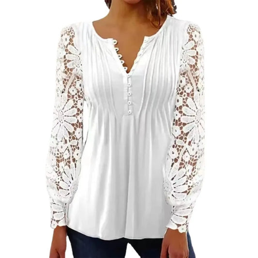 Shirts for Women Clothes Vintage Y2k Tops Spring Fashion T-shirts Casual Elegant Lace Autumn Women Clothing Spring Streetwear