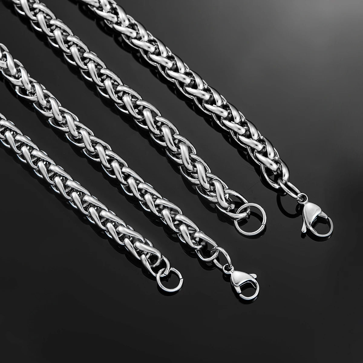 3mm/4mm/5mm/6mm/7mm/8mm Stackable Chain Stainless Steel Link Classic Curb Necklace for Men Women Jewelry 14 to 40 Inches