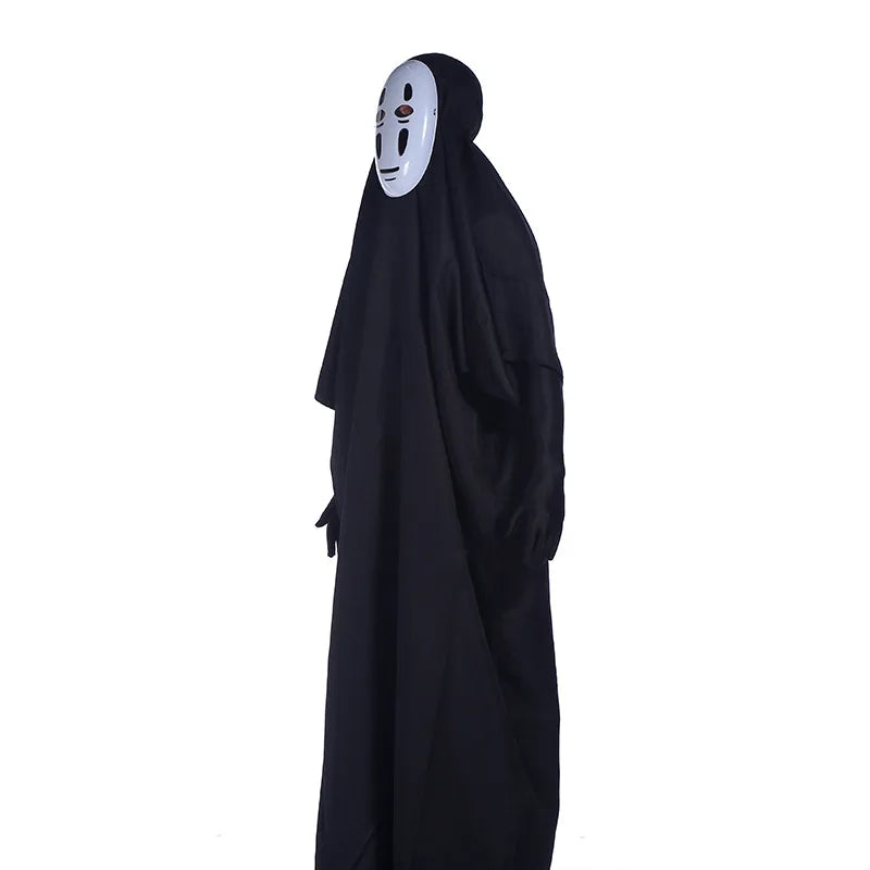 No Face Man Cosplay Costumes Halloween Outfits Full Set Costume Suit with Mask+Clothes+Gloves Japanese Anime Cosplay Set