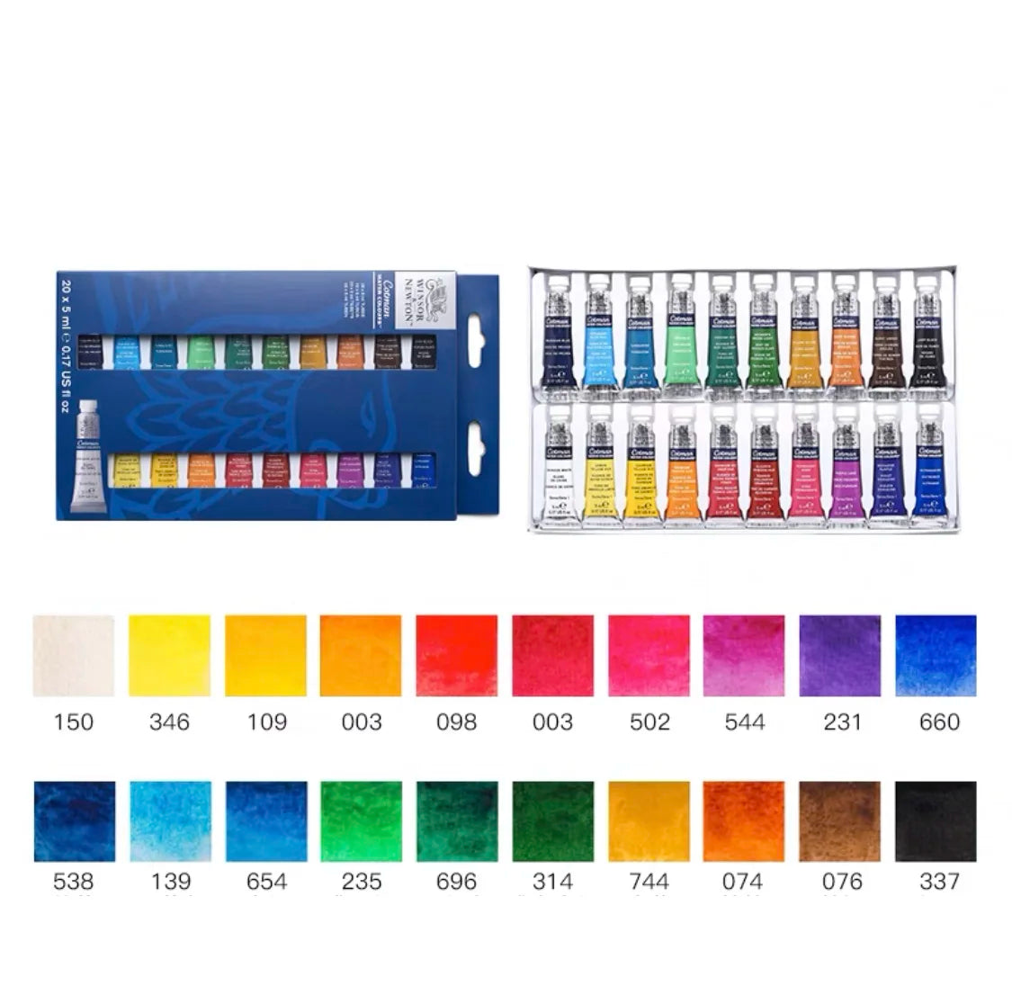 Winsor & Newton Cotman Watercolor Paint Set 10/20 Colors 5ml (0.17-oz) Aluminum Tubes Beginners Aquarela Painting Art Supplies