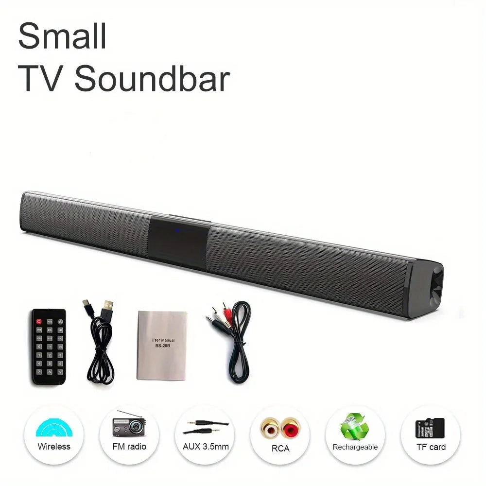 20W Wireless BT Soundbar: Enjoy Home Theater Surround Sound With PC, TV, AUX, TF, FM Radio & More!