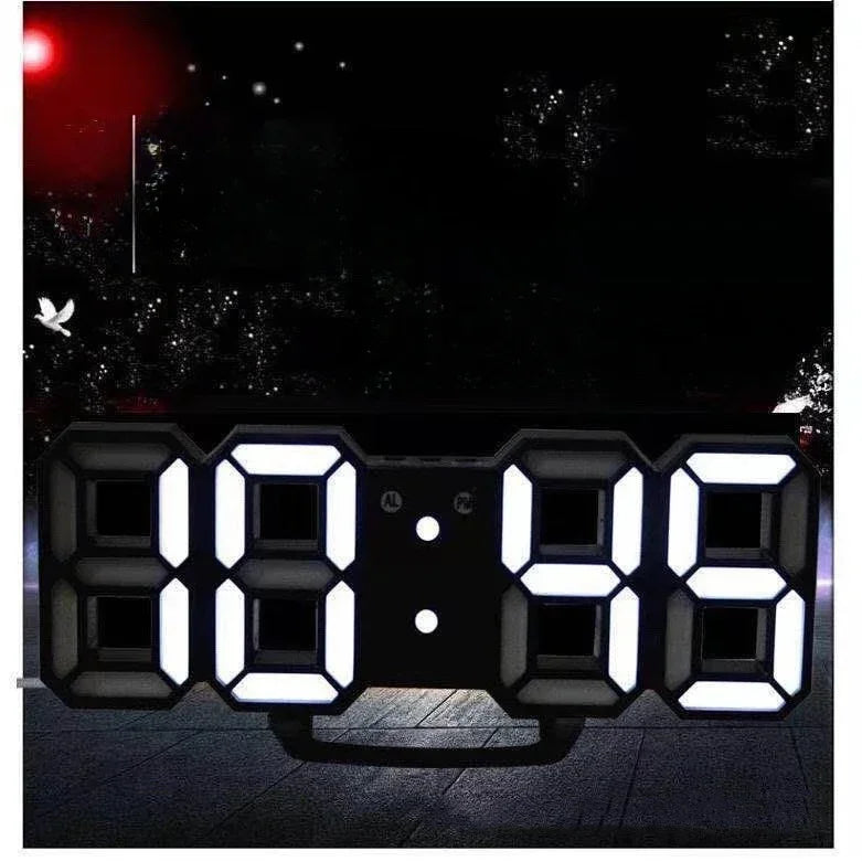 Adjustable Electronic Clock LED Digital Clock Night Light Mode 3D Room Bedroom Wall Decoration Table Clocks Home Decor Garden