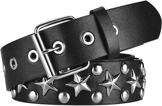 Punk Rivet Studded Belts Hip Hop PU Leather Goth Belt Trendy Jeans Pants Belt For Women Men