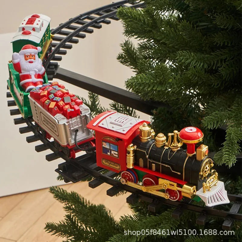 Electric Christmas Train - Electric sound and light, hanging Christmas tree, Christmas track vehicle, Christmas gift toy
