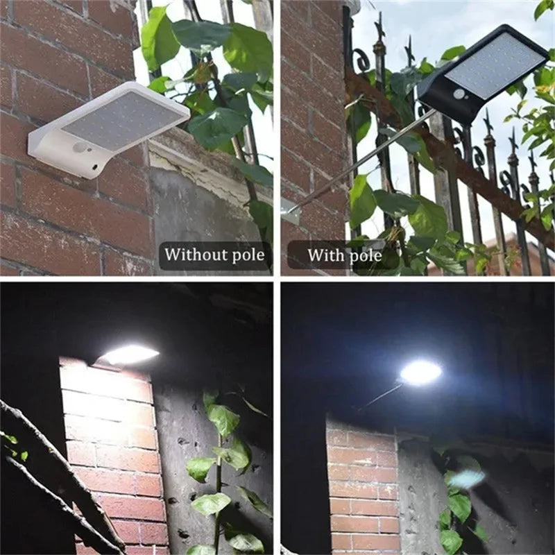 36/48LED Solar Power PIR Motion Sensor Garden Wall Lamp Household Outdoor IP65 Waterproof Light Courtyard Patio Decoration