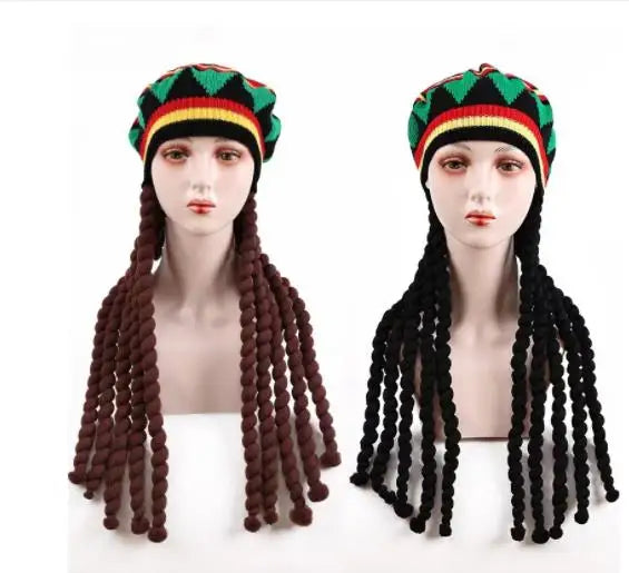 Hip Hop Cap Knitted Wig Braid Hat men women Jamaican Bob Marley Rasta Beanie Winter Gorra Hombre Dreadlocks Reggae Czapka Zimowa