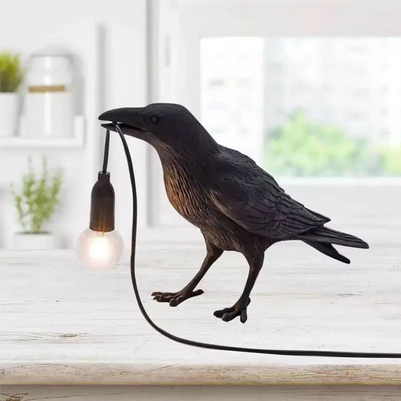 Nordic Lucky Bird Table Lamp Bedroom Bedside Living Room Table Light Creative Resin Animal Lively Home Decor Lighting Fixture