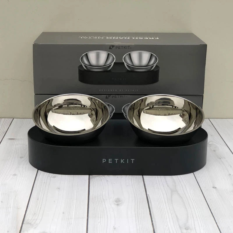 New Stainless Steel Non-Slip Pet Bowl Double Feeder 15 Degree Adjustable Water Cup Cat Dog Bowls Drinking Bowl Accessorie