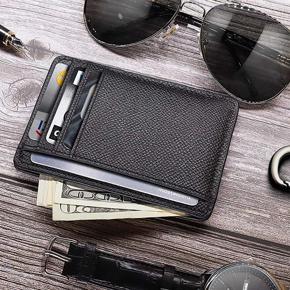 2024 New Soft Men Wallet Solid Color PU Zipper Card Holder Mini Short Coin Purse Wallets 1Pc Women Slim Card Case Business