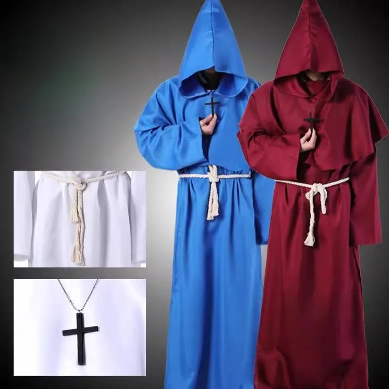 New Halloween Men Medieval Monk Robes Monk Costumes Wizard Costumes Priest Costumes Cosplay Anime Cosplay