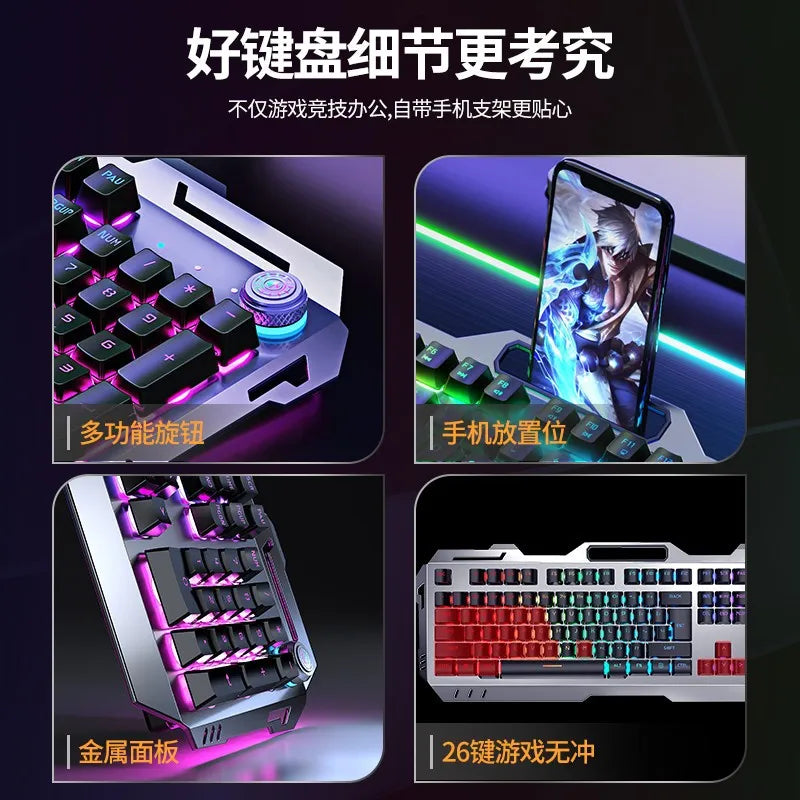 Wireless Gaming Keyboard Mechanical Keyboard 104 Keys Wireless Hot Swap Keyboard RGB Light Mac Windows