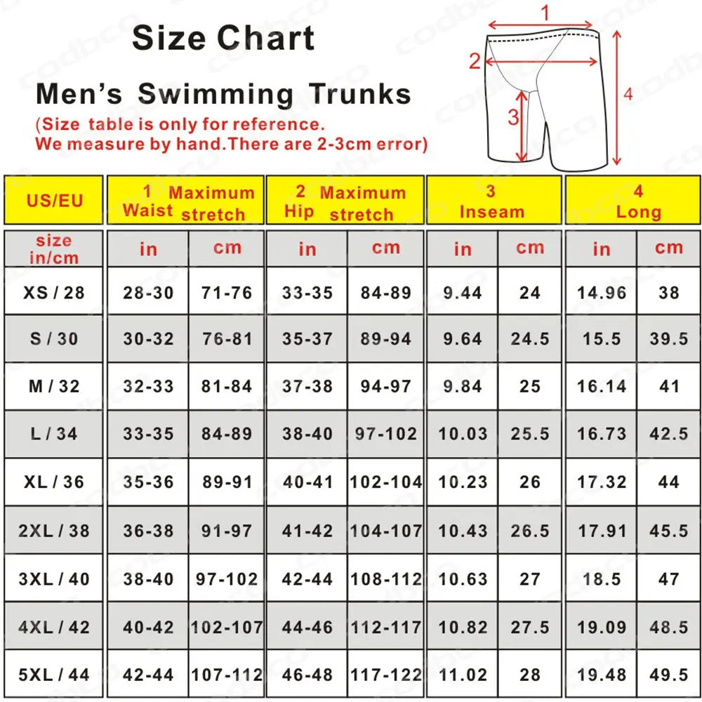 Men's Jammers Swimwear Swimming Trunks Professional Summer Beach Tights Shorts Quick Dry Surfing Swimming Trunks Sports Swimsuit