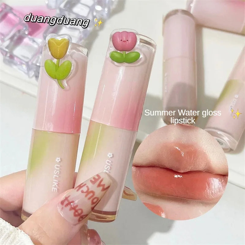 Little Bear Liquid Lipstick Mirror Lip Gloss Makeups Waterproof Lip Glaze Gloss Lip Oil Sheglam Makeup Lip Tint Lasting Cosmetic