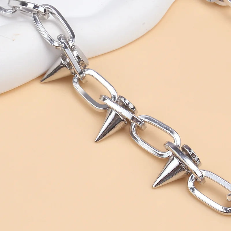 Punk Spike Rivet Tassel Keychain Jeans Decor Pants Chain Women Men Secure Wallet Key Chains Jewelry Gifts