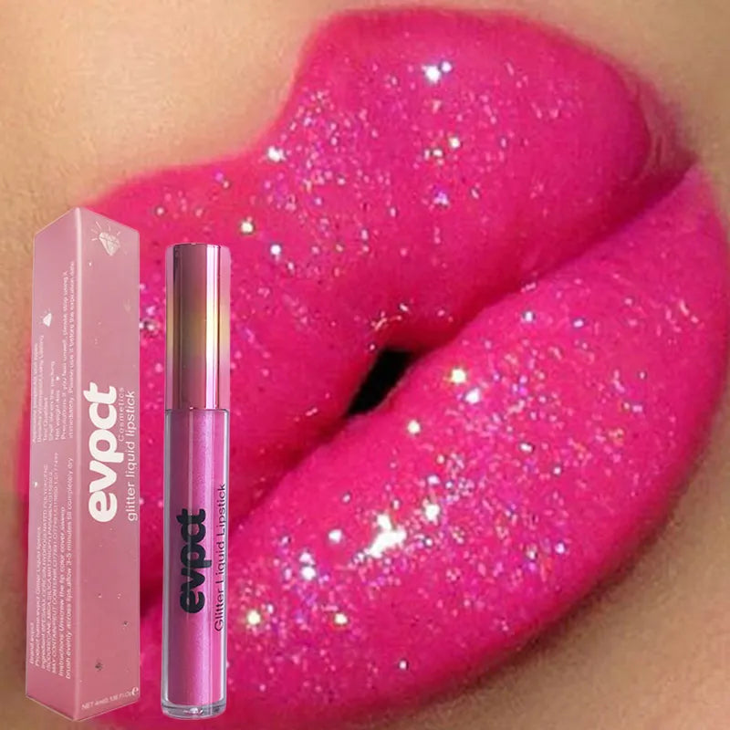 Waterproof Diamond Shimmer Glitter Lip Gloss 18 Colors Matte Glitter Liquid Lipstick Diamond Pearl Colour Lip Gloss Sexy Make Up