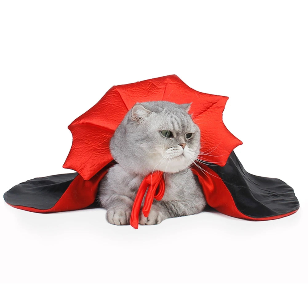 Pet Halloween Transform Cape Cat Funny Horn Cape Cosy Jacket Cape Cute Cosplay Clothes Dog Holiday Party Decoration Costumes