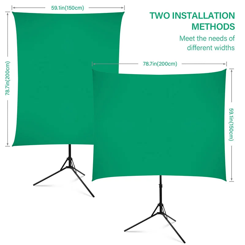 Photo Background Stand Kit with Muslin Chromakey,Green Screen Backdrop with Stand for Photography for YouTube Game Streaming