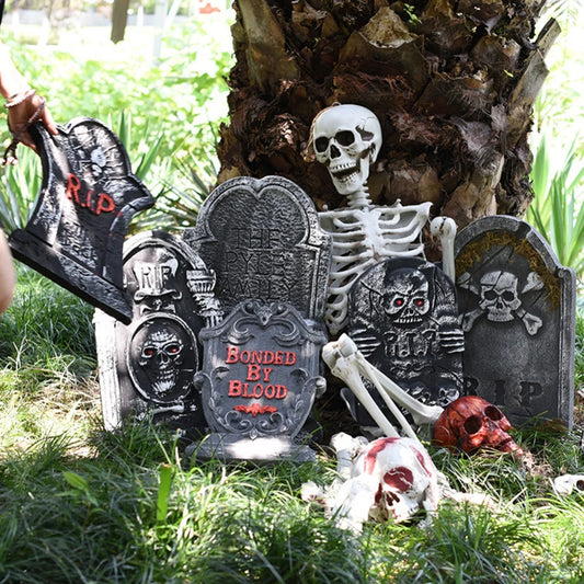 1PCS Halloween Foam RIP Graveyard Tombstone Decor Skeleton Tomb Haunted House Party Prank Prop Yard Outdoor Home Decorations