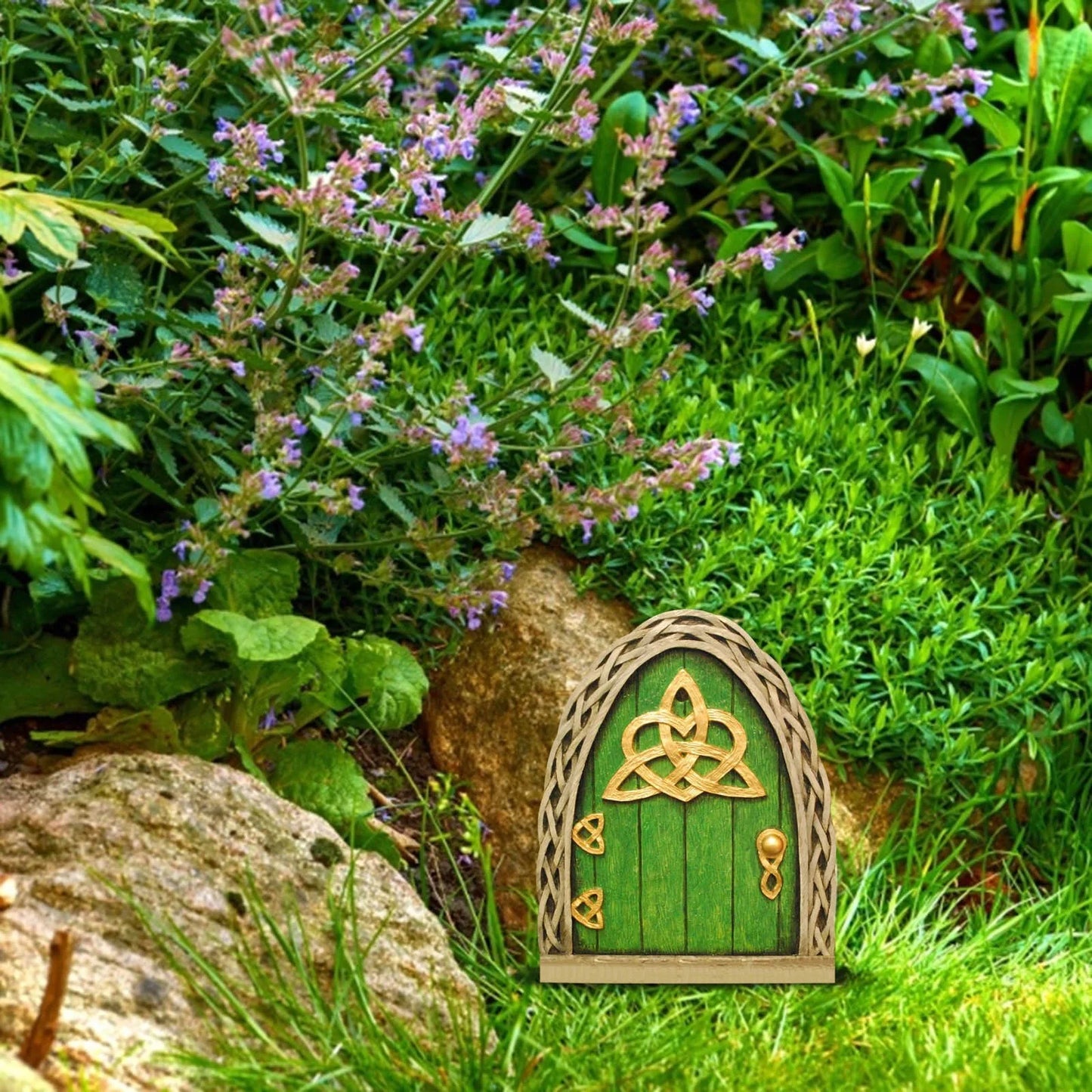 Home Creative Yard Art Mini Arch Cute Fairy Gnome Window Door Mouse Hole Miniature Wood Outdoor Garden Sculpture Elf Craft Decor