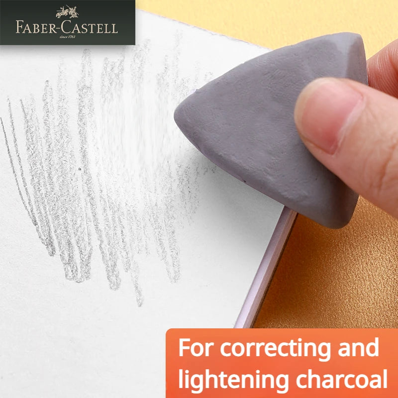 1Pc Faber-Castell  Drawing Art Kneaded Erasers for Correcting,Lightening Charcoal Pencil and Pastel Artists Works, Gray in Box