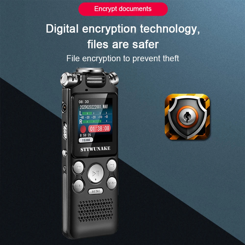 Professional Voice Activated Digital Audio Voice Recorder 8GB 16GB 32G Noise Cancelling Recording PCM Support OTG WAV MP3 Player