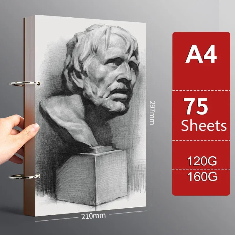 Professional Sketchbook A4 A5 16K 32K 8K Thick loose-leaf Sketch Paper Notebook Art School Supplies Pencil Drawing Stationery