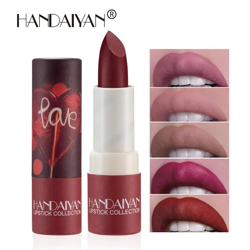 HANDAIYAN Matte Moisture Lipstick Waterproof Non-Stick Cup Velvet Nude Lip Gloss Professional Make-up For Women Korean Cosmetics