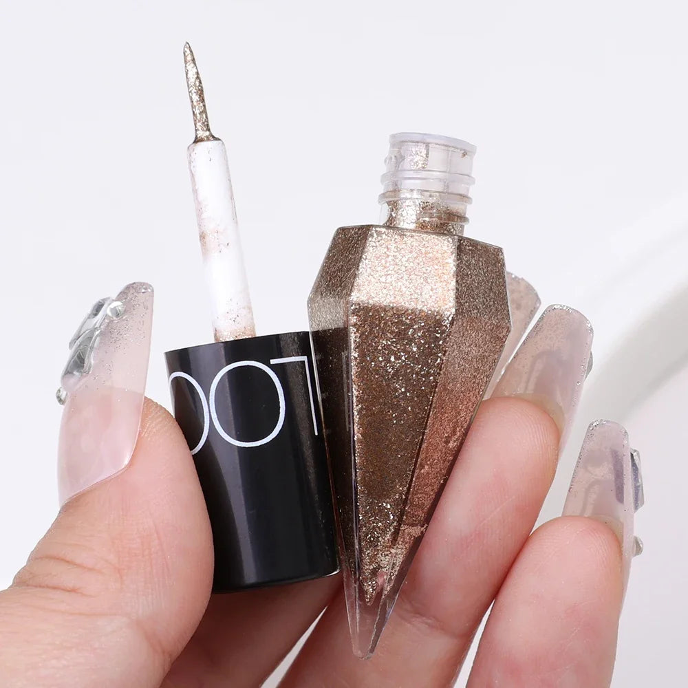 Diamond Shiny Rose Gold Eyeliner Eyeshadow Stick Waterproof Silver White Color Glitter Sequins Eyeliner Eyes Makeup Cosmetics