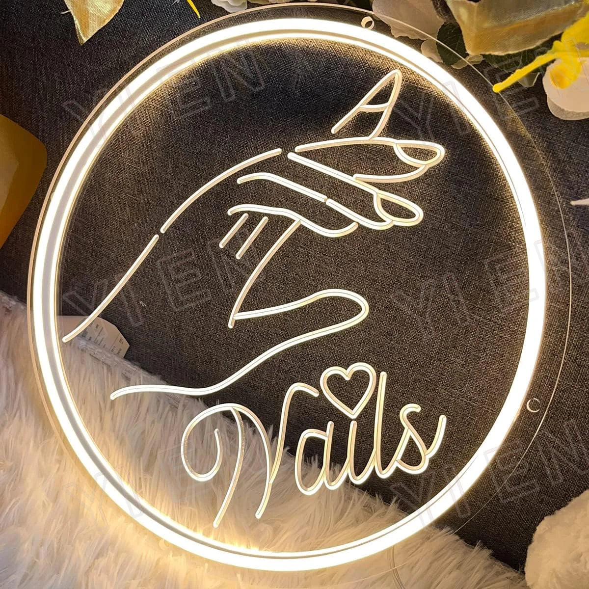 NAILS Neon Sign For Spa Beauty Room Nail Brows Lashed Salon Studio 3D Art Carving Design LED Wall Decor Business Stores Logo Bar