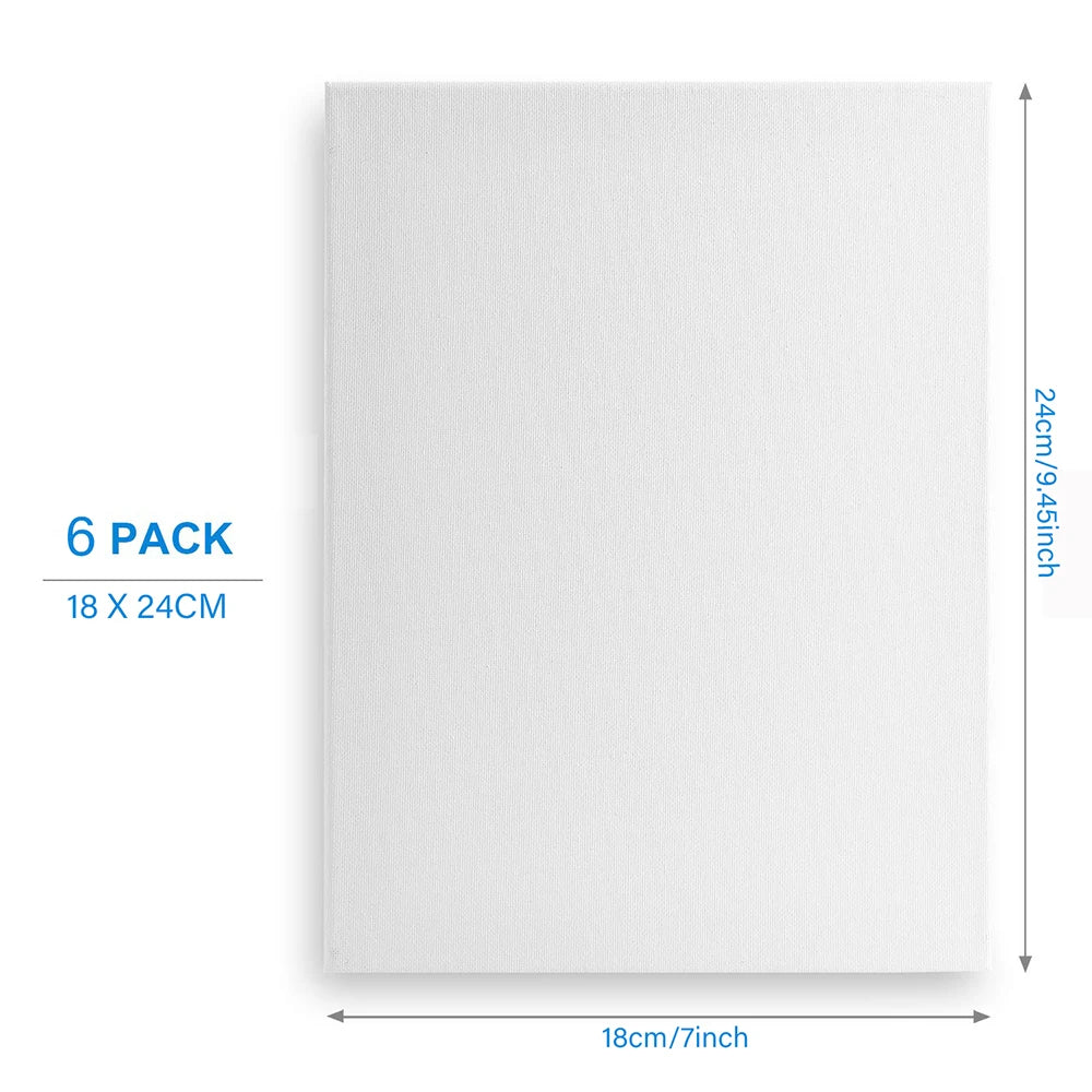 6pcs Canvas Panels, Gesso Primed White Blank Canvas for Painting -  Cotton Art Supplies Canvas Board for Acrylic Paints