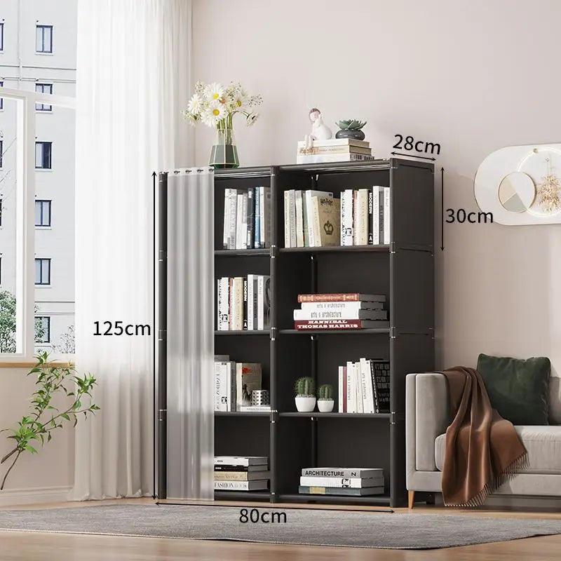 Simple Bookshelf Floor To Floor Storage Rack Living Room Sundries Storage Cabinet Shelf Household Multi-layer Storage Wardrobe