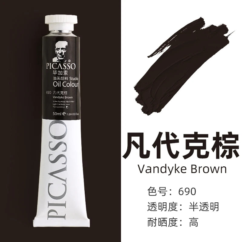 170ml LargeTubes Oil Paint Non-Toxic Excellent Tinting Strength, Mixable for Canvas Painting Artist Beginners DIY Art Supplies