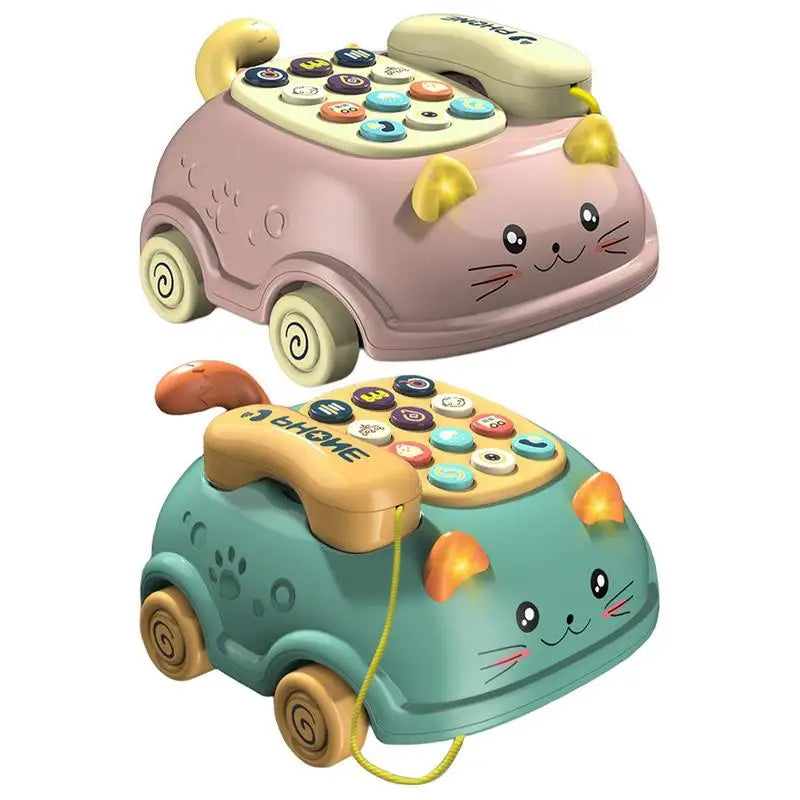 Toddler Musical Phone Toy Mini Cartoon Telephone Learning Machine with Lights Sound Montessori Early Educational Toy Gift