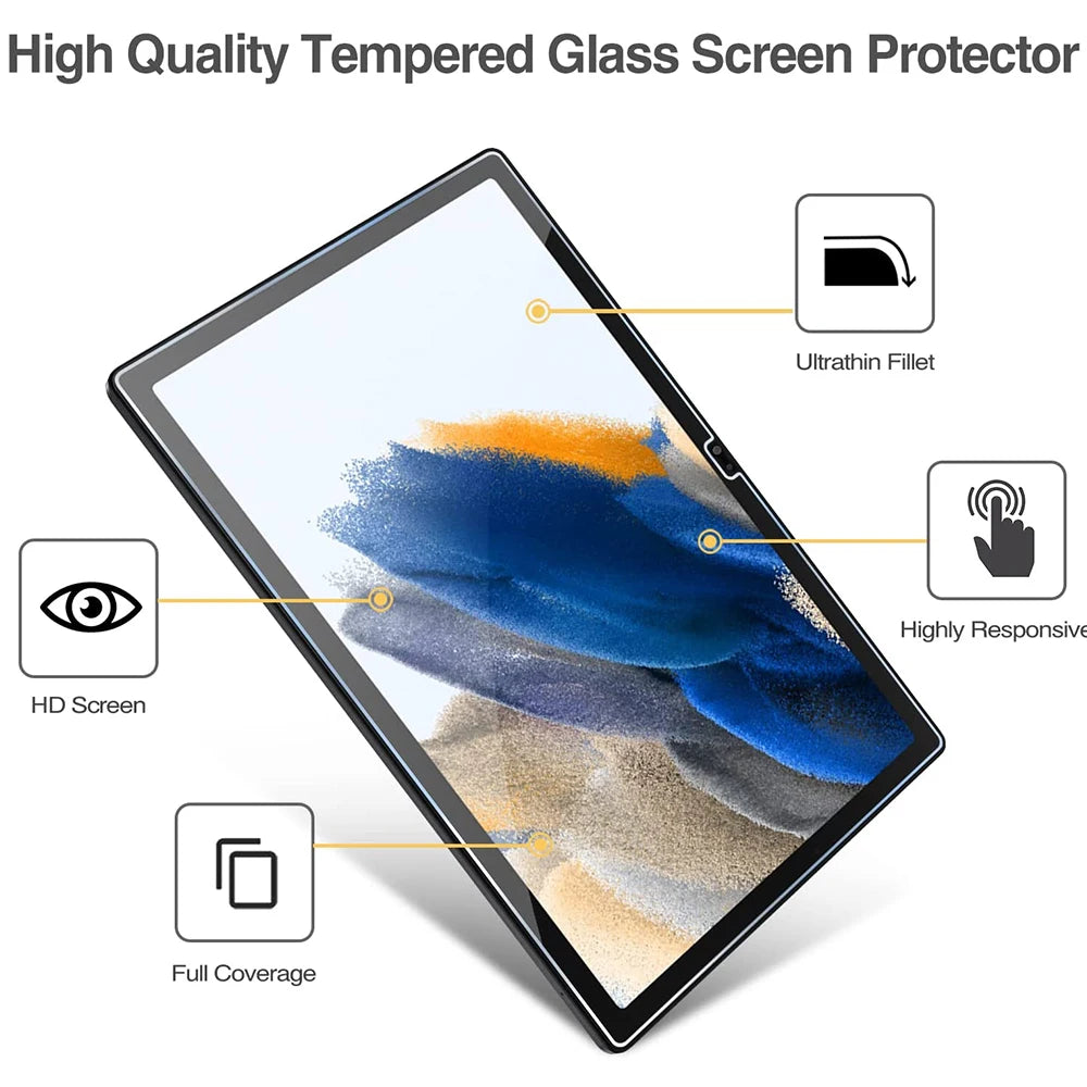 For Samsung Galaxy Tab A7 Lite A7 10.4 A8 10.5 A9 Plus Screen Protective Film Anti-Scratch 9H Hardness Tablet Tempered Glass