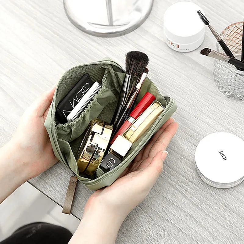 New Arrival Cosmetic Bag Simple Solid Color for Women Makeup Bag Pouch Toiletry Bag Waterproof Make Up Purses Case 2023