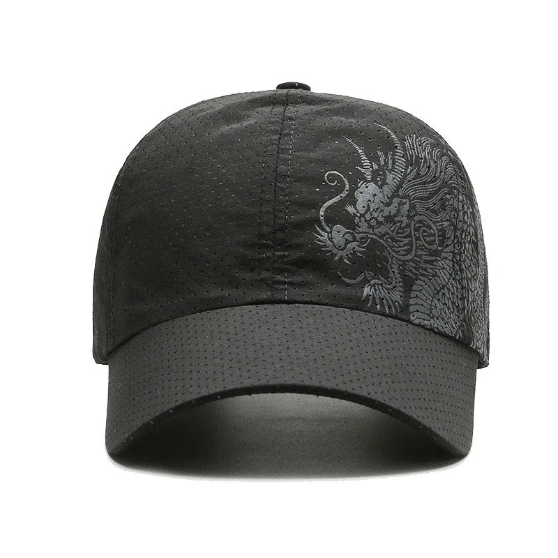 New Style Summer Baseball Cap Quick-Drying Air Hole Chinese Dragon Fashion Unisex Outdoor Casual Sports Sun Visor Trucker Hats