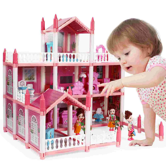 Children's Play House Toy Girl's Imitation 9 Rooms Princess Toys Dolls For