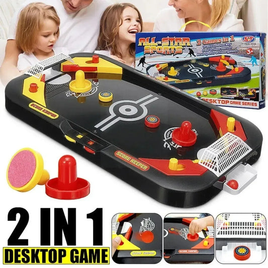 Kids Table Hockey Game 2 In 1 Soccer & Ice Mini Desktop Interactive Toy Anti-stress Party Board Games Toys For Children Adu R6p8