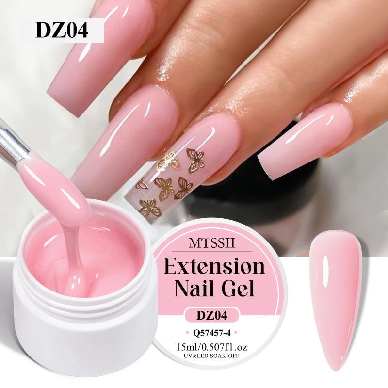 8ml Clear Non Stick Hand Solid Extension Nail Gel Polish Carving Flower Nail Art Building UV Gel Acrylic Varnish Manicure DIY