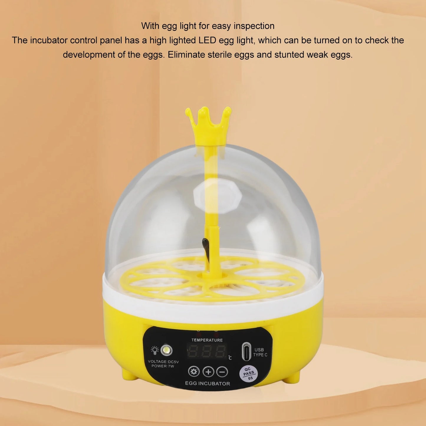 Mini Egg Incubator for Home Automatic Temperature Humidity Control 4 Eggs Candler Poultry Hatching Machine for Chickens Ducks Pi