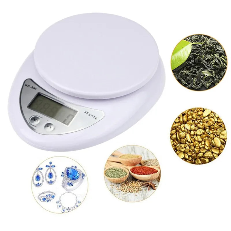 1pc 5kg LED Portable Digital Scale Scales Food Balance Measuring Weight Kitchen Electronic Scales Small Scale Weighing In Grams