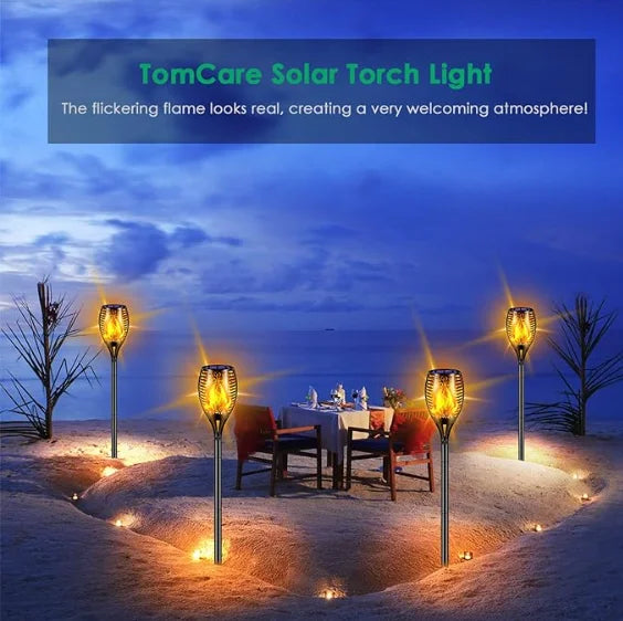 Solar Flame lamp outdoor Torch Flickering Light Waterproof Garden Decoration Outdoor Lawn Tiki Led Path Yard Patio Floor Lamp