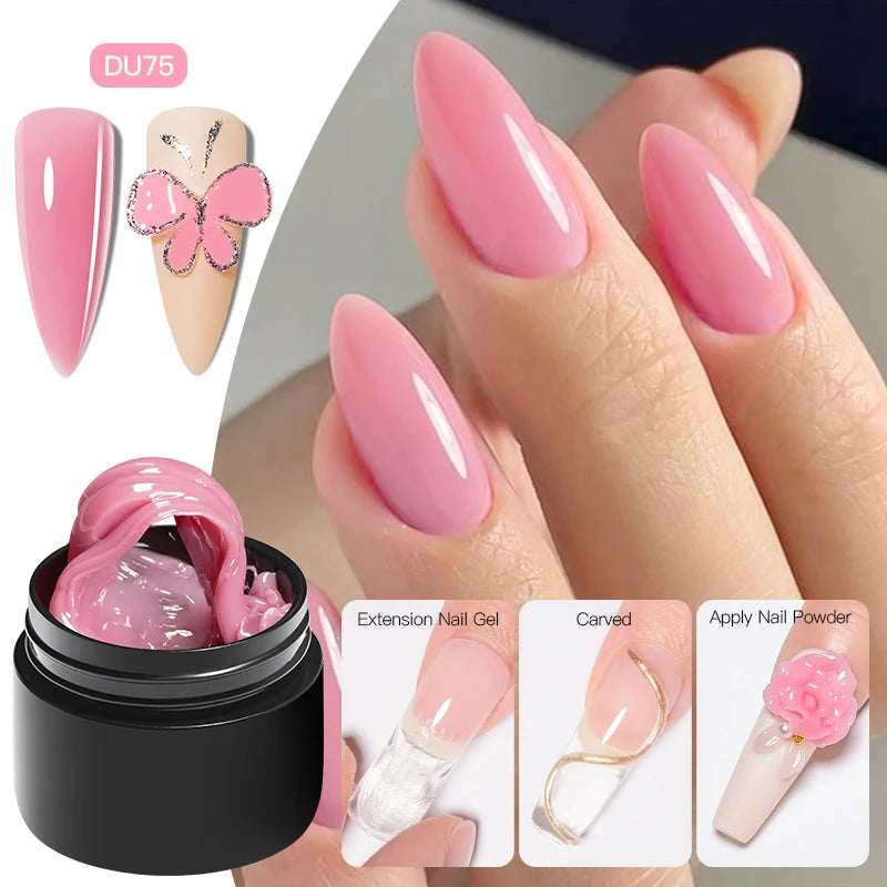 Mtssii 8ml Clear Non Stick Hand Solid Extension Nail Gel Polish 3D Carving Flower Nail Art Building UV Gel Acrylic Varnish