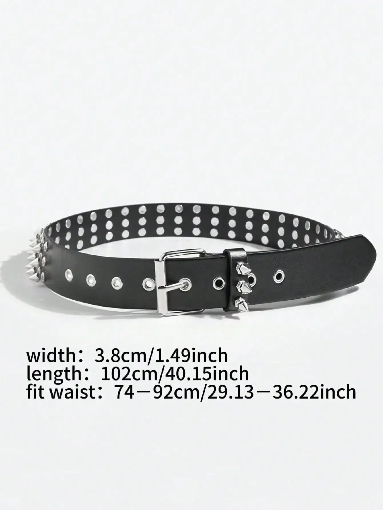 1pc Women's Cool Punk Style Rivets Decorated Heavy Metal Dark Belt