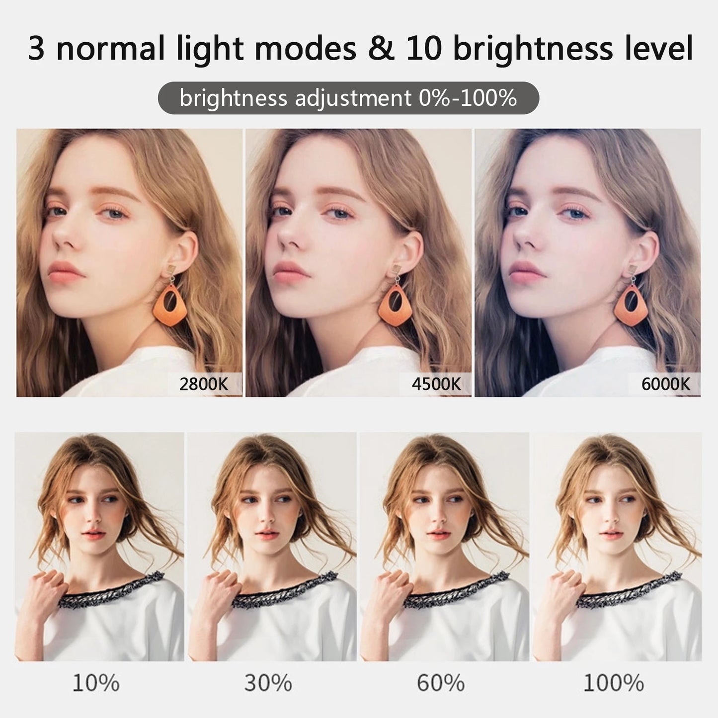 10" 26cm LED Selfie Ring Light Photography Video Light RingLight Phone Stand Tripod Fill Light Dimmable Lamp Trepied Streaming